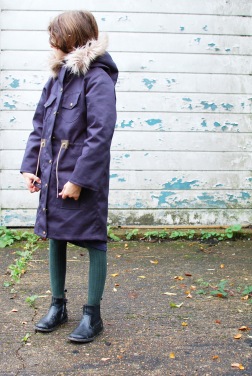 Waterproof parka with quilted patchwork lining