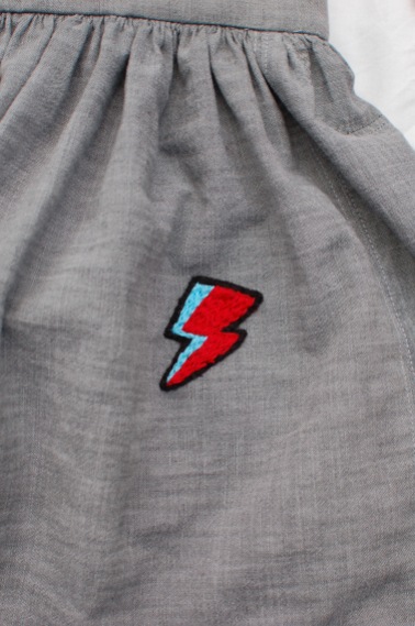 hand embroidered lightning bolt patch