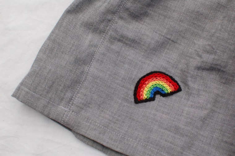 hand embroidered rainbowpatch